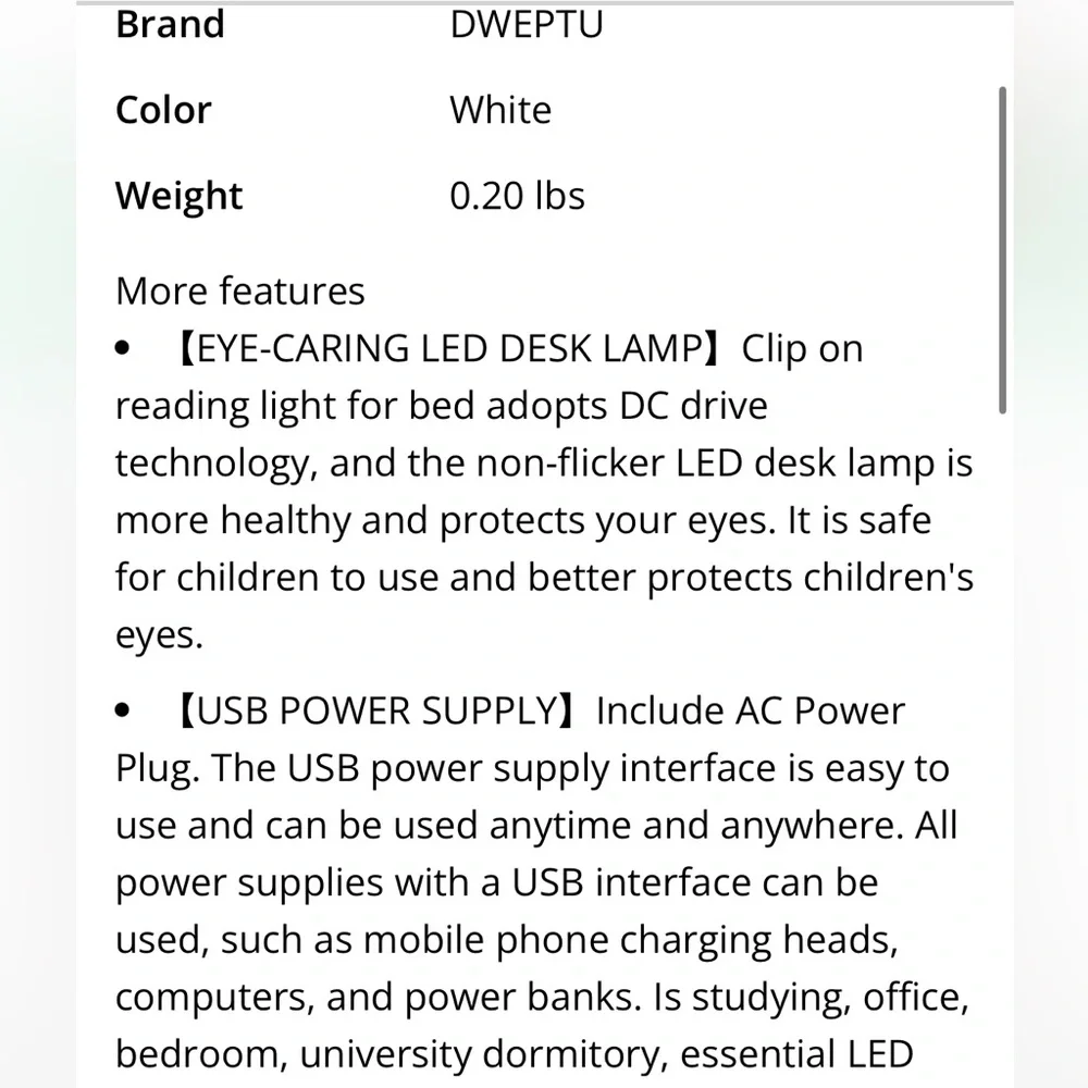 White Flexible LED Desk Lamp